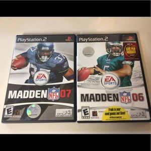 Two Play Station 2 NFL Madden 06 & 07